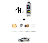 HOFFCAR Kit tagliando 4 FILTRI e 4L OLIO per Volvo V60 1.6 D2 84kw Dal 2011