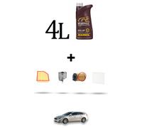 HOFFCAR Kit tagliando 4 FILTRI e 4L OLIO per Volvo V60 1.6 D2 84kw Dal 2011