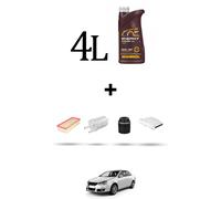 HOFFCAR Kit tagliando 4 FILTRI e 4L OLIO per Vw JETTA III (1k2) 1.4 TSI 118kw Da