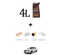 HOFFCAR Kit tagliando 4 FILTRI e 4L OLIO per Vw JETTA III (1k2) 1.4 TSI 125kw Da
