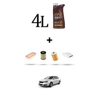 HOFFCAR Kit tagliando 4 FILTRI e 4L OLIO per Vw JETTA III (1k2) 2.0 TDI 103kw Da