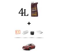 HOFFCAR Kit tagliando 4 FILTRI e 4L OLIO per Vw Jetta IV (162) 1.4 TSI Hybrid 11