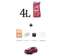 HOFFCAR Kit tagliando 4 FILTRI e 4L OLIO per Vw POLO V (6R,6C) 1.0 TSI 81kw Dal