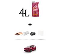HOFFCAR Kit tagliando 4 FILTRI e 4L OLIO per Vw POLO V (6R,6C) 1.6 60kw Dal 2014