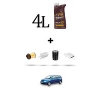 HOFFCAR Kit tagliando 4 FILTRI e 4L OLIO per Vw Touran (1T) 2.0 FSI 80kw Dal 200