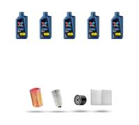 HOFFCAR Kit tagliando 4 FILTRI e 5L OLIO compatibile con Alfa Romeo 156 (932) 1.9 jtd 16v 110kw 2004 2006