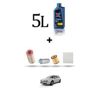 HOFFCAR Kit tagliando 4 FILTRI e 5L OLIO per Alfa Romeo 159 (939) 1.9 jtdm 16v 1