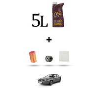 HOFFCAR Kit tagliando 4 FILTRI e 5L OLIO per Alfa Romeo 166 (936) 2.0 Twin Spark