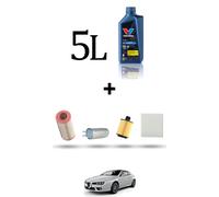 HOFFCAR Kit tagliando 4 FILTRI e 5L OLIO per Alfa Romeo Brera (939) 2.0 JTDM 125
