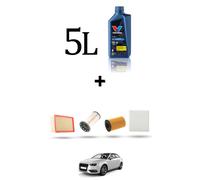 HOFFCAR Kit tagliando 4 FILTRI e 5L OLIO per Audi A3 (8V1,8VK) 2.0 TDI 40 135kw