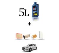 HOFFCAR Kit tagliando 4 FILTRI e 5L OLIO per Audi A3 II (8P1,8PA) 1.6 tdi 66kw d