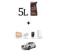 HOFFCAR Kit tagliando 4 FILTRI e 5L OLIO per Audi A3 II (8P1,8PA) 1.8 Tfsi 118kw