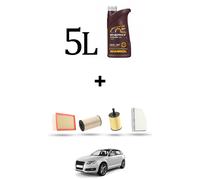 HOFFCAR Kit tagliando 4 FILTRI e 5L OLIO per Audi A3 II (8P1,8PA) 2.0 tdi 120kw