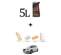 HOFFCAR Kit tagliando 4 FILTRI e 5L OLIO per Audi A3 II (8P1,8PA) 2.0 tfsi (S3)