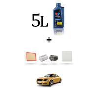 HOFFCAR Kit tagliando 4 FILTRI e 5L OLIO per Audi TT (8N3) 1.8 20v turbo 132kw d
