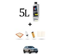 HOFFCAR Kit tagliando 4 FILTRI e 5L OLIO per bmw x1 (F48) 18d 110kw dal 2015