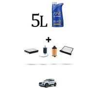HOFFCAR Kit tagliando 4 FILTRI e 5L OLIO per Dr 5 1.6 16V 86kw dal 2011