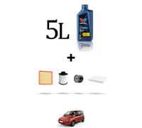 HOFFCAR Kit tagliando 4 FILTRI e 5L OLIO per Fiat Multipla (186) 1.9 JTD 85kw da
