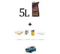 HOFFCAR Kit tagliando 4 FILTRI e 5L OLIO per Ford Ecosport 1.5 tdci 66kw dal 201
