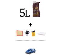 HOFFCAR Kit tagliando 4 FILTRI e 5L OLIO per Ford Focus C-Max TDCI 1.6 80kw dal