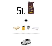 HOFFCAR Kit tagliando 4 FILTRI e 5L OLIO per Ford Transit Tourneo Courier 1.5 T