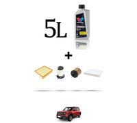HOFFCAR Kit tagliando 4 FILTRI e 5L OLIO per Jeep Renegade (BU) 2.0 Multijet 125