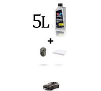 HOFFCAR Kit tagliando 4 FILTRI e 5L OLIO per MASERATI GRECALE 2.0T GT Mild Hybri