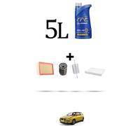 HOFFCAR Kit tagliando 4 FILTRI e 5L OLIO per Seat Ibiza III 1.8 20v 132kw Dal 20