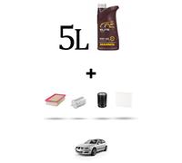 HOFFCAR Kit tagliando 4 FILTRI e 5L OLIO per Seat Leon 1.6 74kw Dal 1999 al 2005