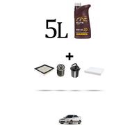 HOFFCAR Kit tagliando 4 FILTRI e 5L OLIO per Subaru Impreza II 2.0 R 118kw dal 2