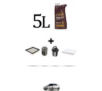HOFFCAR Kit tagliando 4 FILTRI e 5L OLIO per Subaru Impreza II 2.0 WRX 160kw dal