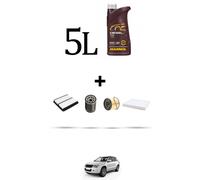 HOFFCAR Kit tagliando 4 FILTRI e 5L OLIO per Suzuki Grand Vitara 2.0 HDI 80kw da