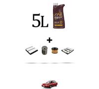 HOFFCAR Kit tagliando 4 FILTRI e 5L OLIO per Toyota Corolla VIII 1.9D 51kw Dal 2
