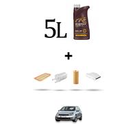 HOFFCAR Kit tagliando 4 FILTRI e 5L OLIO per Vw Golf VI (5K15,5J5,5M1,517,521) 2