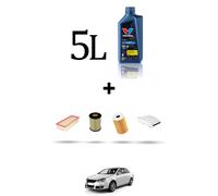 HOFFCAR Kit tagliando 4 FILTRI e 5L OLIO per Vw JETTA III (1k2) 1.6 TDI 77kw Dal