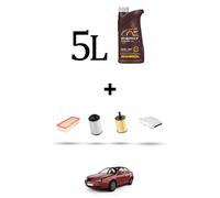 HOFFCAR Kit tagliando 4 FILTRI e 5L OLIO per Vw Jetta IV (162) 2.0 TDI 103kw Dal