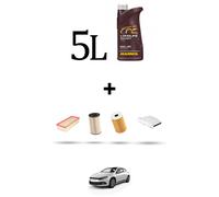 HOFFCAR Kit tagliando 4 FILTRI e 5L OLIO per VW Scirocco III (1K8) 2.0 TDI 125kw