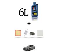 HOFFCAR Kit tagliando 4 FILTRI e 6L OLIO per Audi A6 (C5) 2.8 v6 30v 142kw dal 1
