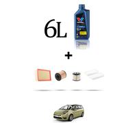 HOFFCAR Kit tagliando 4 FILTRI e 6L OLIO per Citroen C4 Picasso 2.0 hdi 120kw da