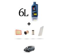HOFFCAR Kit tagliando 4 FILTRI e 6L OLIO per Citroen Dispatch II 2.0 Hdi 120kw d