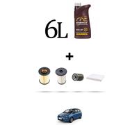 HOFFCAR Kit tagliando 4 FILTRI e 6L OLIO per Ford C-Max 1.8 tdci 85kw dal 2007 a