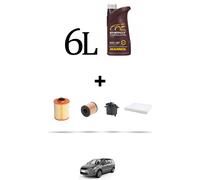 HOFFCAR Kit tagliando 4 FILTRI e 6L OLIO per Ford Galaxy II 2.2 Tdci 147kw dal 2