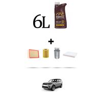 HOFFCAR Kit tagliando 4 FILTRI e 6L OLIO per Land Rover Discovery 5-LR5 3.0 SDV6