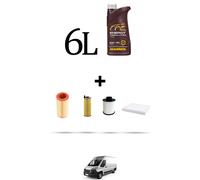HOFFCAR Kit tagliando 4 FILTRI e 6L OLIO per Peugeot Boxer III 2.2 HDI 74kw dal