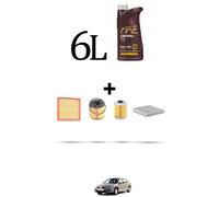 HOFFCAR Kit tagliando 4 FILTRI e 6L OLIO per Renault Laguna II 2.2 dci 16v 102kw