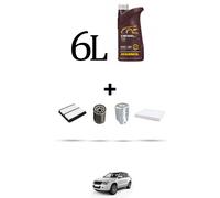 HOFFCAR Kit tagliando 4 FILTRI e 6L OLIO per Suzuki Grand Vitara 2.0 TD 64kw dal