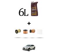HOFFCAR Kit tagliando 4 FILTRI e 6L OLIO per Volvo C30 2.0 Diesel 100KW dal 2006