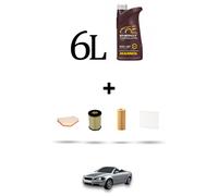 HOFFCAR Kit tagliando 4 FILTRI e 6L OLIO per Volvo C70 II 2.4 Diesel 120kw Dal 2