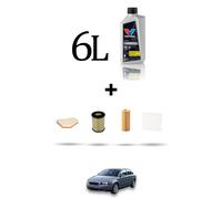 HOFFCAR Kit tagliando 4 FILTRI e 6L OLIO per Volvo S40 II 2.4 CDI 120kw dal 2007