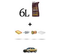 HOFFCAR Kit tagliando 4 FILTRI e 6L OLIO per Volvo S60 2.0 T 132Kw dal 2000 al 2